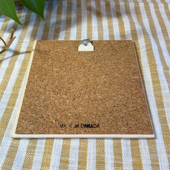 Vintage THE SUN By Sue Coleman Native Design Tile And Cork Trivet Wall Hanging - Picture 2 of 5